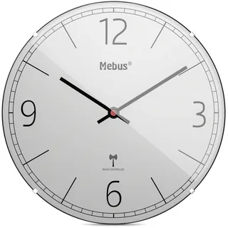 MEBUS Funk-Wanduhr 12986  grau