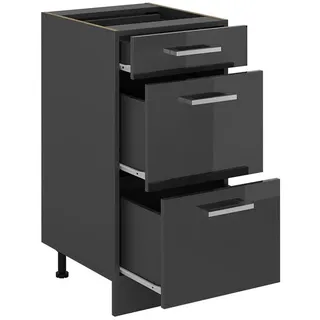 Vicco Schubladenschrank R-Line 40 x 81,6 x 46 cm Anthrazit Hochglanz