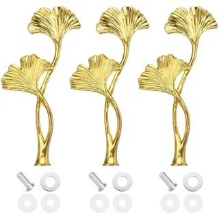 QUARKZMAN 1 Etagen Kuchen Tablett Ständer Griff 3 Satz Metall Kuchenständer Halter Cupcake Dessert Teller Hardware Fitting Halter Stange Griff für Hochzeit Party Festival, Gold (Blume)