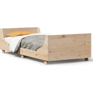 vidaXL Massivholzbett ohne Matratze 100x200 cm Kiefernholz - Braun