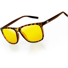 KANASTAL Nachtsicht Fahren Brille Sonnenbrille Gelb Gläser Herren und Damen Anti Blende Nachtsichtbrillen für nachts Autofahren