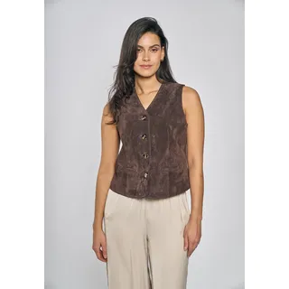 Lederweste FREAKY NATION "Lederweste-FN", Damen, Gr. XS(34), braun, Oberstoff: 100% Leder; Futter: 100% Baumwolle, Westen Lederweste