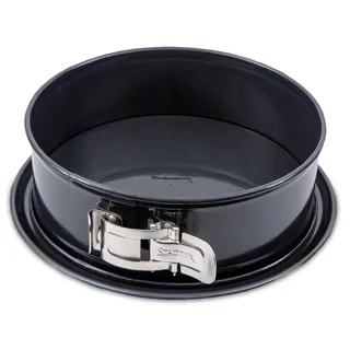 Städter Selection Springform mit Flachboden Backform, Metall, Schwarz, 24 cm