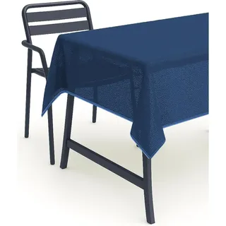 texpot Gartendecke 140 x 180 cm oval blau mit Saum abwaschbar Gartentischdecke Balkon Terrasse wetterfest