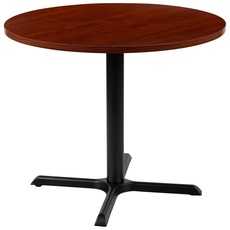 Flash Furniture Konferenztisch, rund, 91,4 cm, Holzwerkstoff, Cherry, 35.5" W x 35.5" D x 30" H