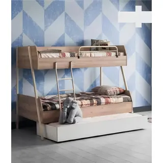 Dreifaches Etagenbett Bett Hochbett Doppelstockbett mit drei Schlafplätzen - Braun