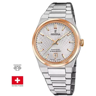 Herrenuhr FESTINA Swiss Made Klassisch Stahl Glas Saphir F20065/1