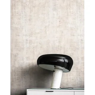 Newroom Vliestapete Creme Betonoptik Tapete Wohnzimmer Skandinavisch | Warmes Beige mit Taupe-Nuancen, feine Putzstruktur mit Schlieren, Betontapete für Landhausstil und Flur