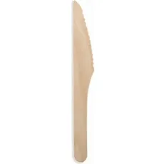 Huhtamaki, Einweggeschirr, Besteck Huhtamaki-Messer, beschichtetes Holz, 16,5 cm, Beutel mit 100 Stück.