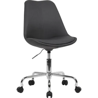 FineBuy Schreibtischstuhl Stoff Drehstuhl Stuhl mit Rollen 110 kg Schalenstuhl - Schwarz