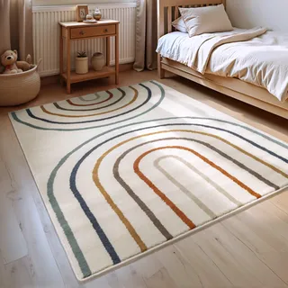 HANSE HOME »Double Rainbow« rechteckig 8 mm Höhe Spielteppich, fest, Kinderzimmer, Kurzflor, Spielunterlage, beige