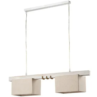 Hängeleuchte , Beige , Holz, Textil , 15x100x80 cm , Lampen & Leuchten, Leuchtenserien