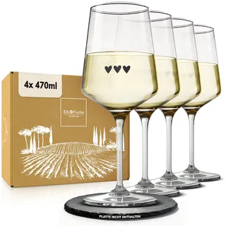 ElbFuchs® Aperitifgläser (4x470 ml) Serie Midnight Affection [GESCHENKIDEE] Spülmaschinenfest & robust, Bunte Wein- und Cocktailgläser beliebt für Spritz-Getränke, Hugo, Negroni, Limoncello, u.v.m.