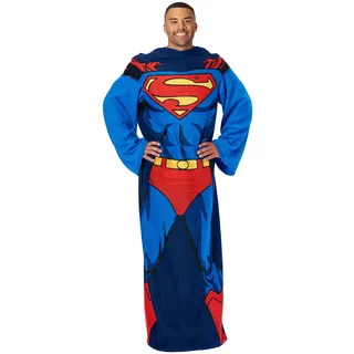 Northwest DC Comics Comfy Throw DC Ganzkörper-Überwurfdecke mit Ärmeln, Polyester, Action Superman, Adult-48 x 71 Inches