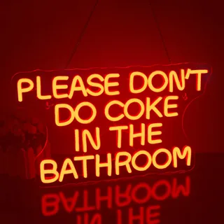Looklight Please Don’t Do Coke in The Bathroom Neonschild Rote LED-Neonschilder Dimmbare Buchstaben-Neonschilder, USB-Bar-Leuchtschilder für Schlafzimmer,Bar Club Hochzeit Weihnachten Party