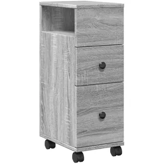 Langlebig Vitrinenschrank Badschrank Schmal mit Rollen Grau Sonoma Holzwerkstoff - Kommoden Octo4735828 1parcel - Grau