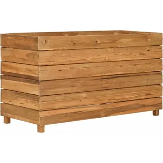 vidaXL Hochbeet 100x40x55 cm Teak Altholz und Stahl - Braun