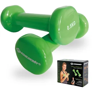Donic Schildkröt Vinyl Hanteln Hantel-Set 0,5 kg beige / grün