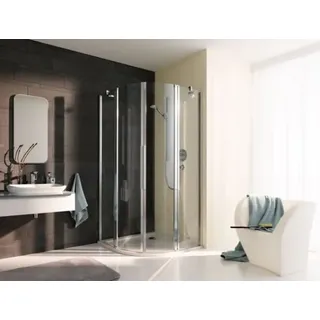 Koralle Viertelkreisduschekabine mit Pendeltür und Festfeld - Halbteil myDay VPFS Radius 500 links 90 865-885x2000mm, VB21309020DA1, Duschkabine: Rahmen: Silber poliert, Glas: ESG