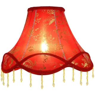 Eastlion 14" Retro Palace Anhänger Handgefertigte Anhänger E27 Lampenschirm für Tischleuchten,Stehleuchten,Wandleuchten,Rot