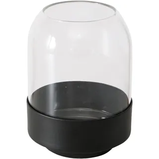 BOLTZE Vase Malena (Farbe Schwarz/Transparent, aus Glas/Metall, Matt, Höhe 12,5 cm, Ø 9 cm, Rund, Handgearbeitet, Wasserfest, Minimalistisches Design, Blumenvase, Dekoration) 2048112