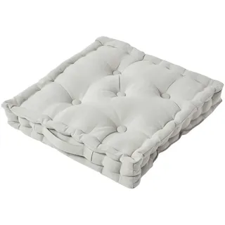 Homescapes Sitzkissen grau 50/50/10 cm – Bodenkissen unifarben , Textil , Füllung: Polyester , Quadratisch , 50x10x50 cm , Oeko-Tex® Standard 100 , Heimtextilien, Wohntextilien, Kissen