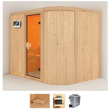 Bild von Sauna »Thyra 4«, (Set), 9-kW-Bio-Ofen mit externer Steuerung beige