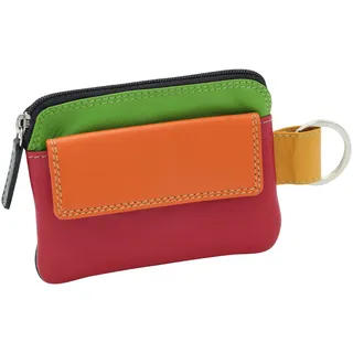 Damen und Herren mehrfarbige Schlüsseltasche mit Kleingeldfach LEAS in Echt-Leder, bunt - LEAS Multicolore-Serie