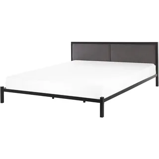 Beliani Metallbett Schwarz Clamart - Textil , 180x200 cm , Schlafzimmer, Betten, Metallbetten