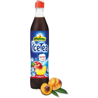 Pfanner Eistee Pfirsich Sirup - 700 ml Getränkesirup - ergibt über 7 Liter Wasser mit Ice Tea Pfirsich Geschmack