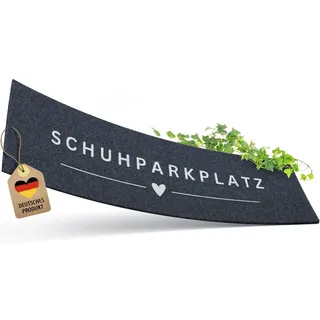 ElbFuchs Schuhparkplatz Fußmatte 150 x 40 cm Grau I Waschbare & rutschfeste Indoor-Schuhmatte & Abtropfmatte I Ideal als Schuhunterlage & Schuhablage I Schmutzfangmatte für Flur & Eingang