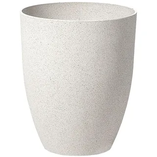 Beliani Blumentopf cremeweiß rund 35/35/42 cm Croton , Weiß , Stein , 42 cm , Dekoration, Blumen & Blumentöpfe, Übertöpfe