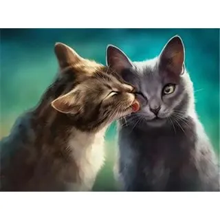 Pracht Creatives Hobby Diamond Painting Set, Bild mit Motiv Katzenliebe und Zubehör, Größe ca. 25 x 35 cm, Bastelset zum Malen mit Glitzersteinchen für Kinder ab 5 Jahren