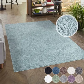 Carpet City City Shaggy Hochflorteppich 160 x 230 cm Blau/Türkis