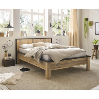 Home Affaire Einzelbett »SHERWOOD Liegefläche 90/140 oder 180x200 cm«, aus FSC®-zertifiziertem Holzwerkstoff, rustikaler Landhausstil, braun