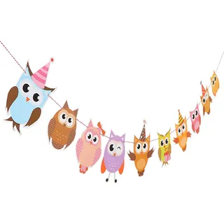 Gadpiparty Eulen Girlande Aus Papier Bunte Geburtstag Girlande Kinder Geburtstagsdeko HäNgende Eulen Dekoration FüR Kinderzimmer Und Kindergarten