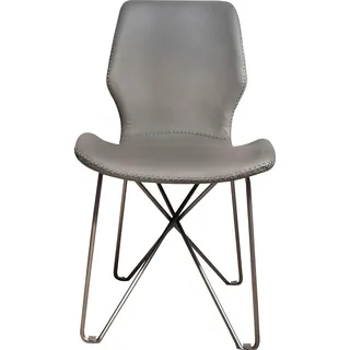 Leonique Esszimmerstuhl »Layla« () Esszimmerstuhl, grau, Schalenstuhl, schwarze Rohrbeine, modern, grau