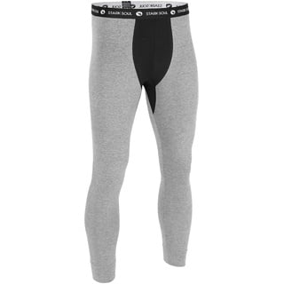 STARK SOUL Lange Unterhose für Herren, Long John Pant aus Baumwolle, Grau, Gr. XL