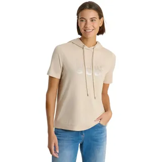 Damen Kurzarm Shirt mit Kapuze und Wording
