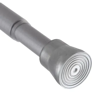 Klemmstange Silber 80-125cm ausziehbar, Ø16/19mm, Gardinenstange ohne Bohren/Schrauben, Edelstahl, rutschfest, Duschvorhangstange, Teleskopstange - Silber