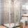 ExpressPlus Eck-Duschkabine mit Pendeltür 90 x 180 cm grau Sicherheitsglas, Klarglas, Echtglas