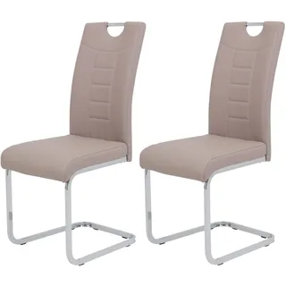 Hela Schwingstuhl Ruby Kunstleder Cappuccino pink 2er Set