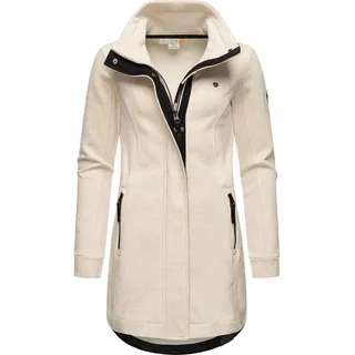 Kurzjacke RAGWEAR "Sweatjacke Letrice", Damen, Gr. XL, beige (beige melange24), Obermaterial: 65% Baumwolle CO. 35% Polyester PES.  Futter: 65% Baumwolle CO. 35% Polyester PES., Jacken Kurzjacke