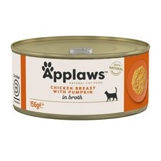 6x156g Pui & dovleac Adult Conserve în supă Applaws Hrană umedă pisici