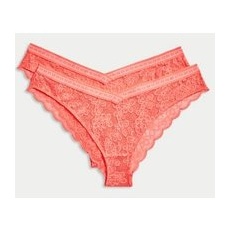 Womens B by Boutique 2pk Cleo Lace Miami Knickers - Sunset, Sunset - Extra Small