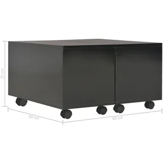 vidaXL Couchtisch Hochglanz-Schwarz 60x60x35 cm Holzwerkstoff