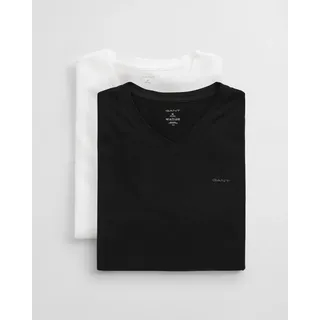 GANT V-NECK T-SHIRT 2-PACK schwarz/weiß XL