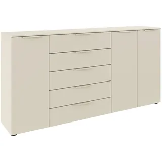 Rauch Schubkastenkommode »Kommode Türkommode Sideboard Kombikommode FLIPP« Breite 200 cm mit 4 Einlegeböden, 3-türig mit 5 Schubladen und Soft-Close-Funktion, beige