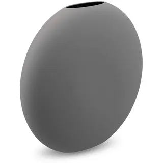 Cooee Design Vase Pastille aus Keramik in der Farbe Grau Handgefertigt, Durchmesser: 15cm, Höhe: 14cm, HI-028-024-GY