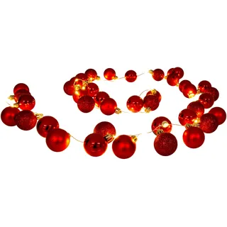 NÄVE Lichterkette "LED-Outdoor-Weihnachtslichterkette, Weihnachtsdeko rot aussen", rot, Flammen 1 Stk., Kabellänge 300m, Lichterketten, l: 240cm, Ein-/Ausschalter, incl. Timer (6h an und 18h aus),Farbe: rot, Lichterkette